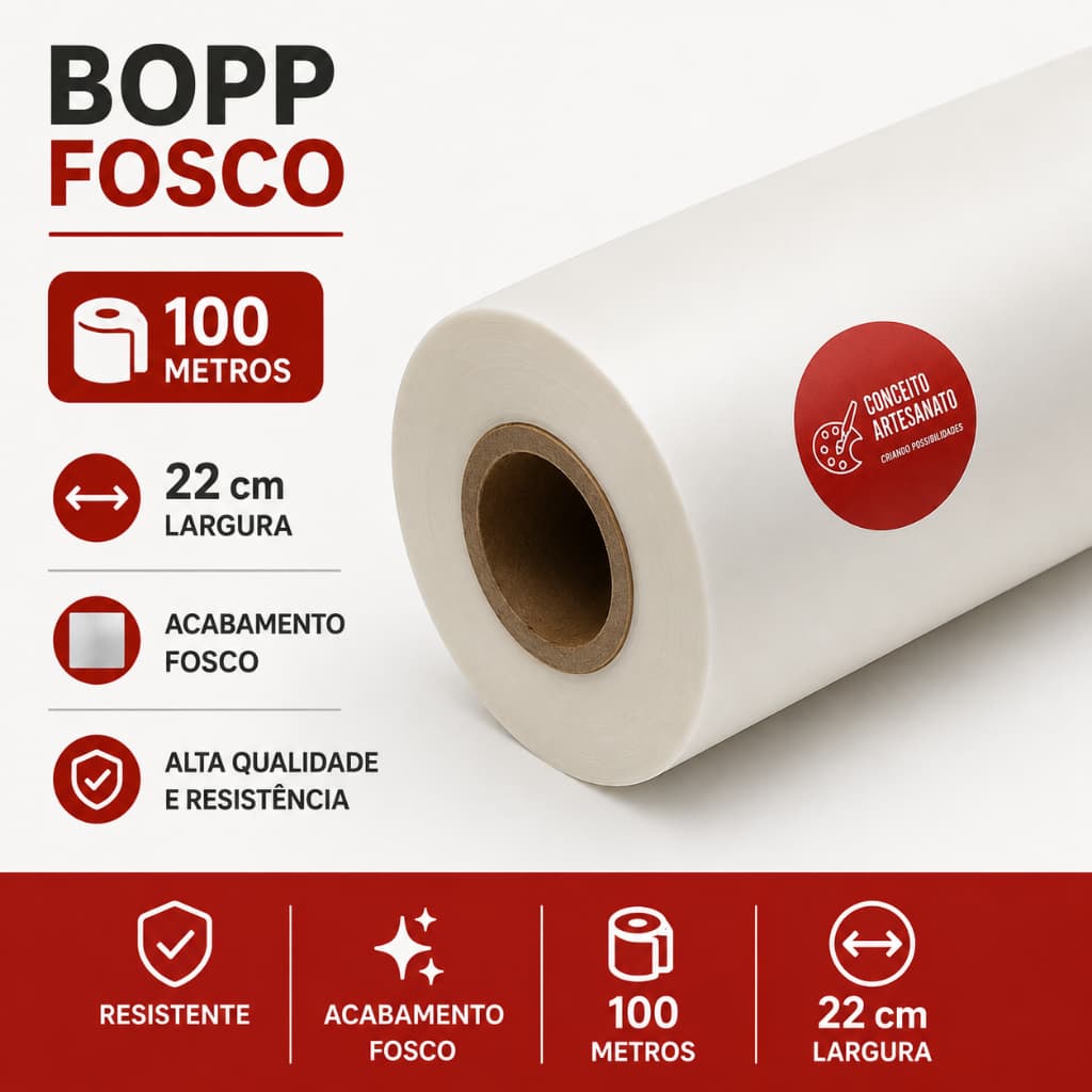 Bopp Fosco - Bobina de 22 cm X 100 Metros - TOP!