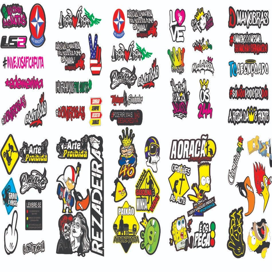 60 adesivos para bicicleta , moto, capacete, bau de moto, skat, recorte eletronico