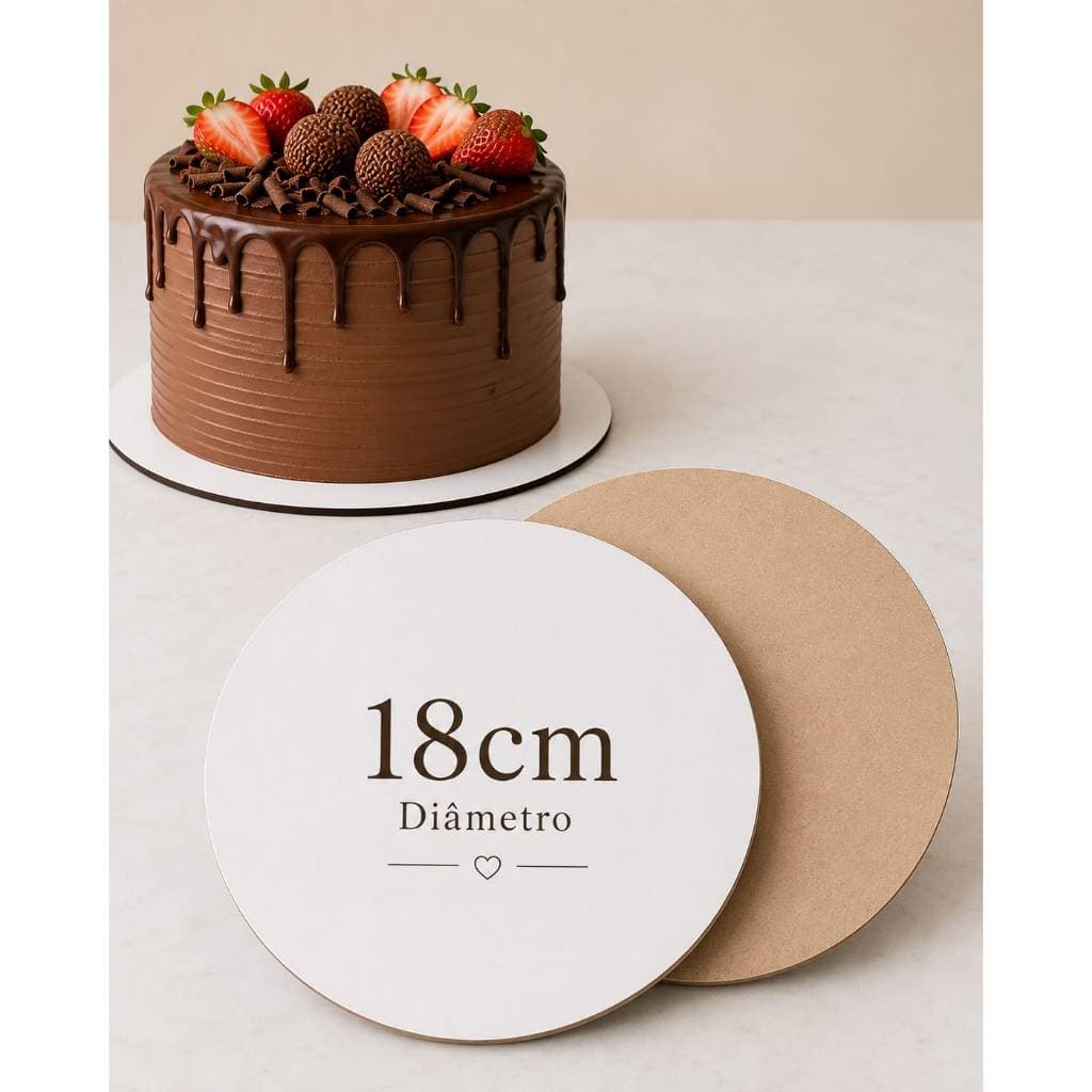 Cake Board 18cm KIT com 50/100 unidades Mdf 3mm Tabuleiros Confeitaria tabua para bolo frios cakeboard