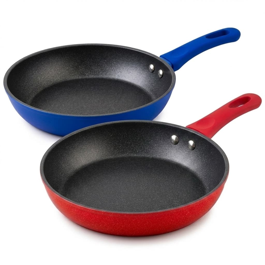 Frigideira Cerâmica Antiaderente com Cabo Soft Touch em Silicone - 20cm e 24cm | Sem Óleo para Indução Gás e Elétrico