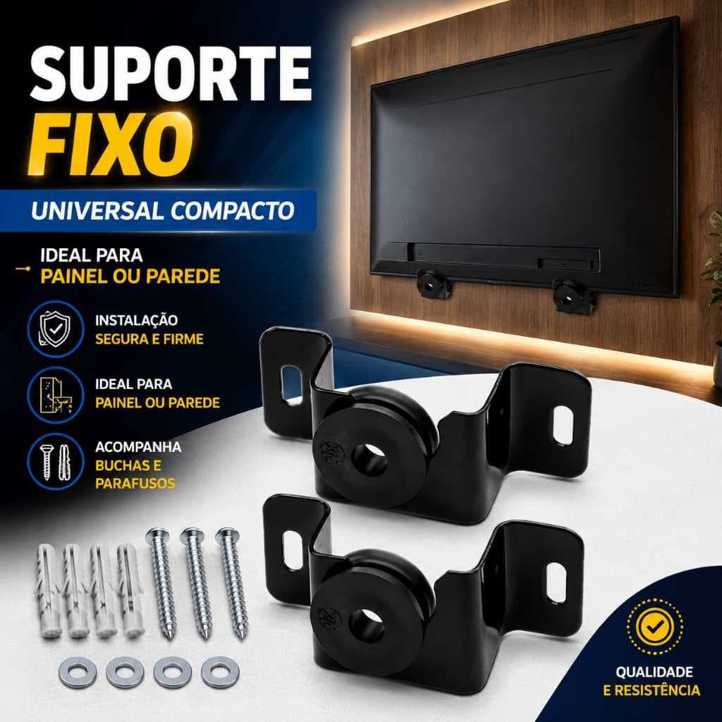 SUPORTE UNIVERSAL FIXO PAREDE SMARTV, LED, LCD, 4K, MONITOR PAREDE OU PAINEL DE 10 A 85 POLEGADAS