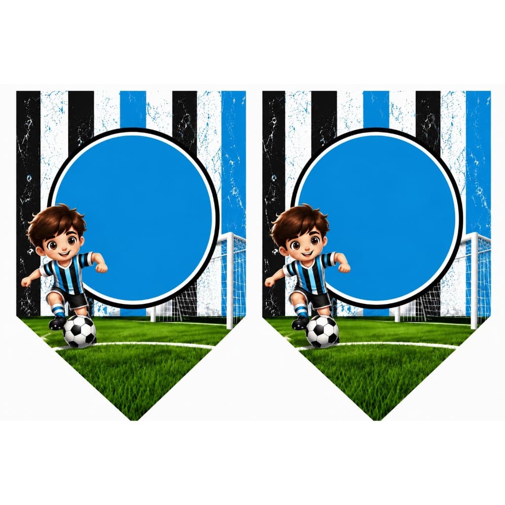 Bandeirolas Futebol Personalizadas para Festas - 12 BANDEIRINHAS Tricolor - com o barbante