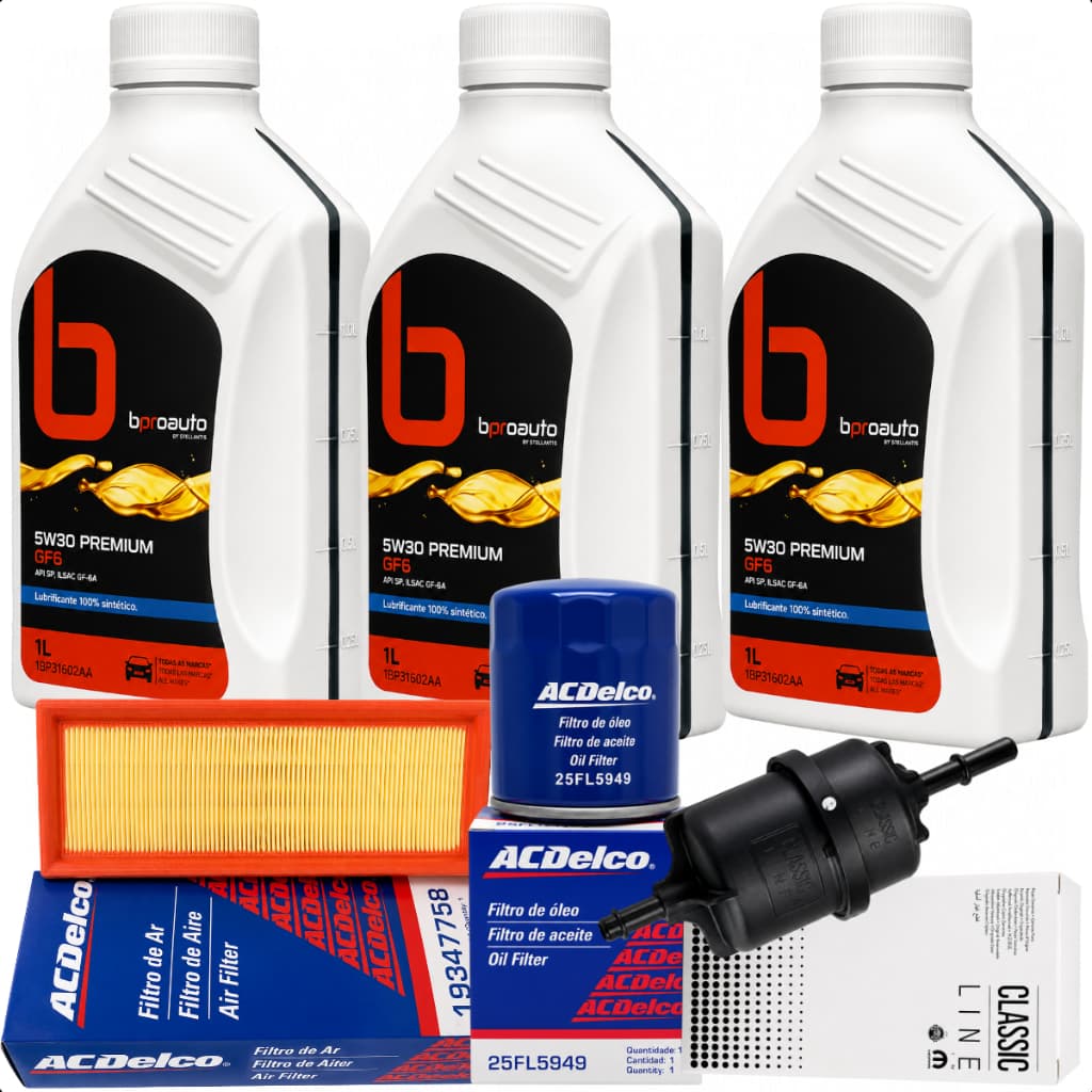 Kit Troca Oleo Filtros 5w30 Fiat Fire Evo 1.0 1.4 Uno Palio Mobi Grand Siena Fiorino Original