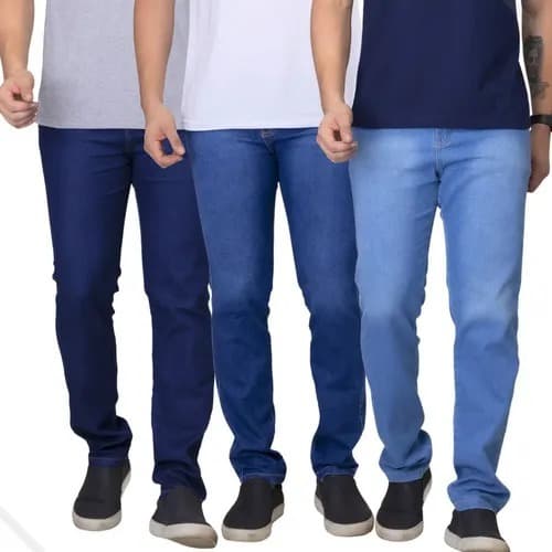 Kit 3 Calças Jeans Masculina Slim Com Elastano E Lycra