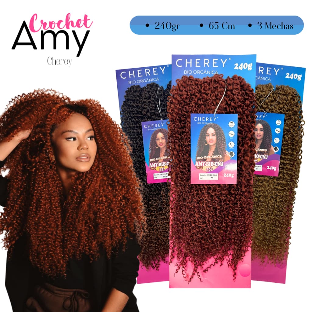 Cabelo Cacheado Crochet Braid 65 Cm Bio Orgânico Amy 240gr