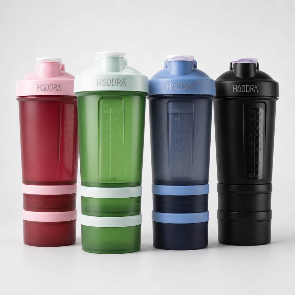 Coqueteleira Shakeira 500ml 2 Compartimento Suplementos e Mola Antivazamento Shaker Fitness