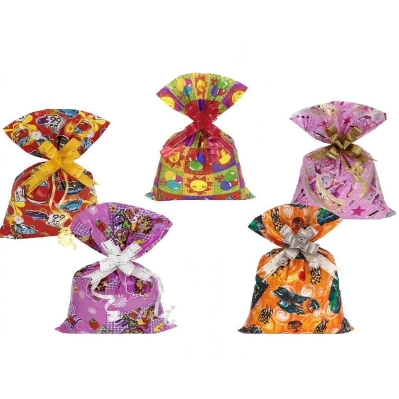 50 Sacos Sortidos 20x29 cm com laços BOPP Pérola