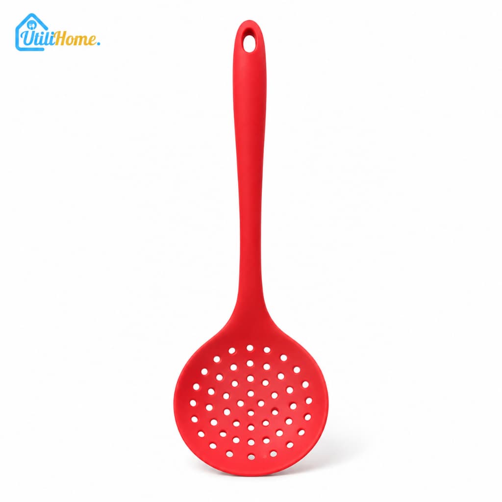 Escumadeira de Silicone 28,5cm Resistente ao Calor Não Arranha Panelas Livre de BPA