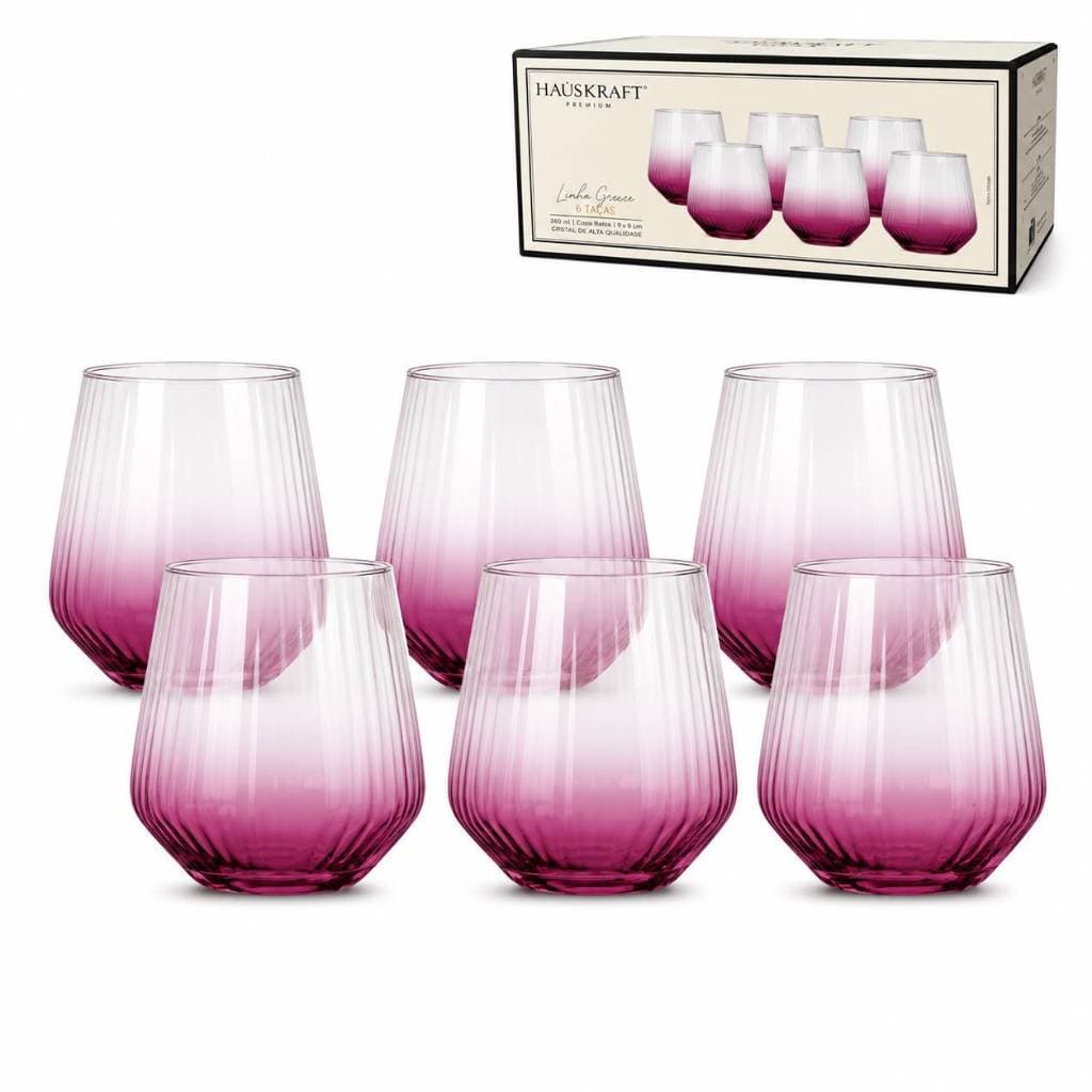 Conjunto 6 Copos Baixo De Cristal Blow 380ml Mesa Posta