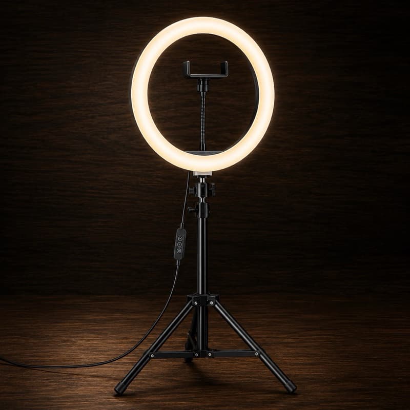 Ring Light LED 10 Polegadas com Tripé Ajustável de 2,10m