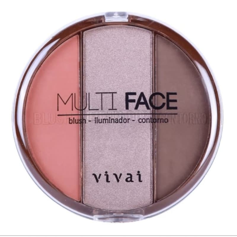 Paleta Vivai Blush Iluminador & Contorno, Maquiagem 3 Em 1, Multifuncional 1072.
