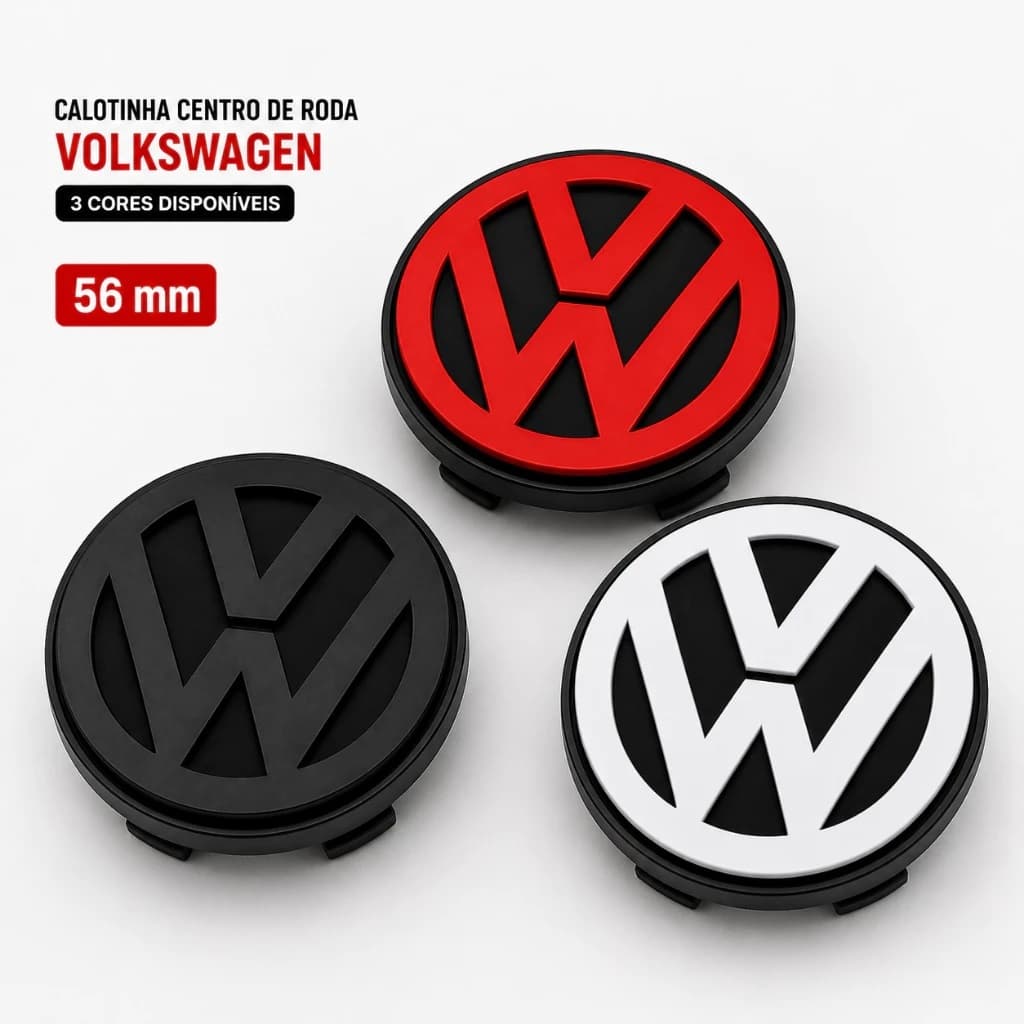 Kit 4 Calotas Tampa Cubo De Roda Volkswagen Gol Fox Golf Sportline Saveiro Aro 14 15 16 17