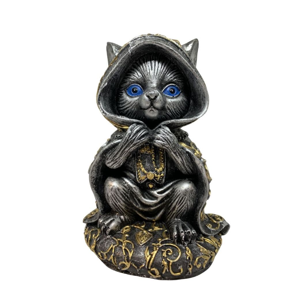 Gato Bruxinho - Decorativo - 13 cm - Resina - Intuição, Proteção e Magia ao seu lado. Escultura