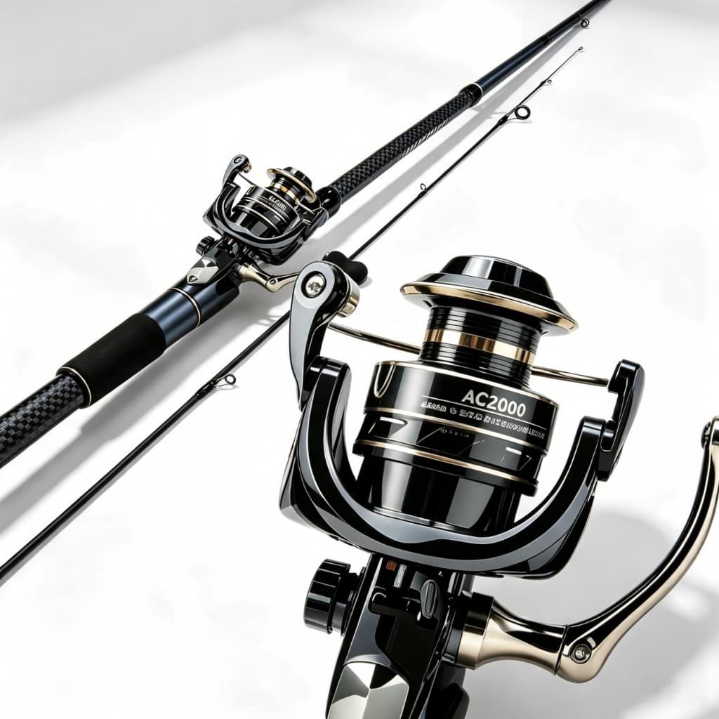 Vara de Pesca Carbono Kit Vara Lure Carbono Spinning Molinete AC2000 ou Baitcasting Carretilha Mão Direita ou Esquerda