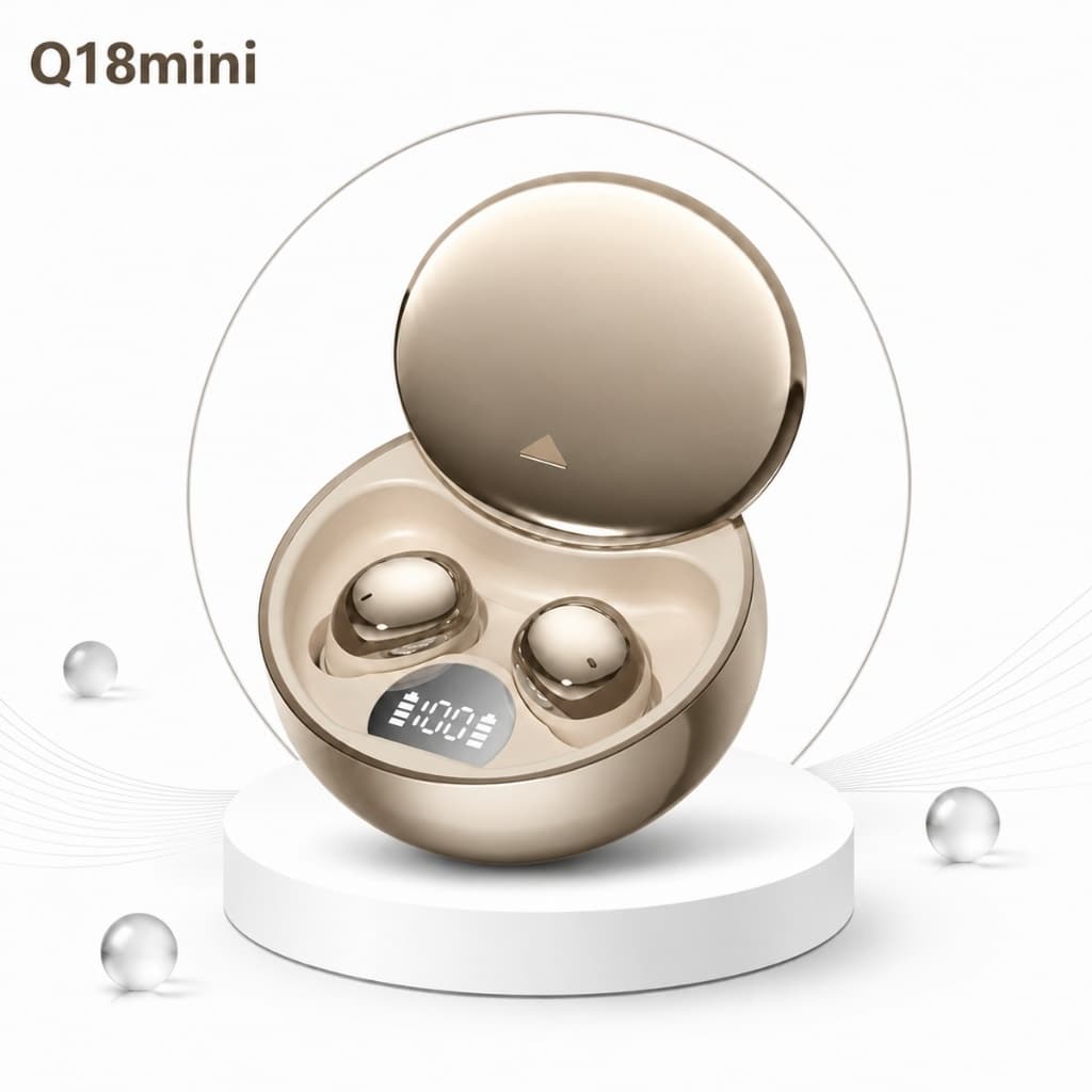 Fone Bluetooth Q18mini Mini para Dormir Sem Fio TWS Gamer Baixa Latência Bateria 18H