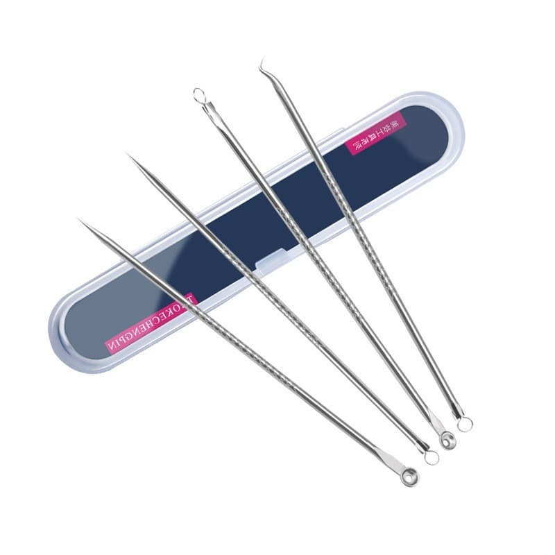 Kit 4 Unidades Removedor de Cravo e Espinha Aço Inoxidável com Estojo