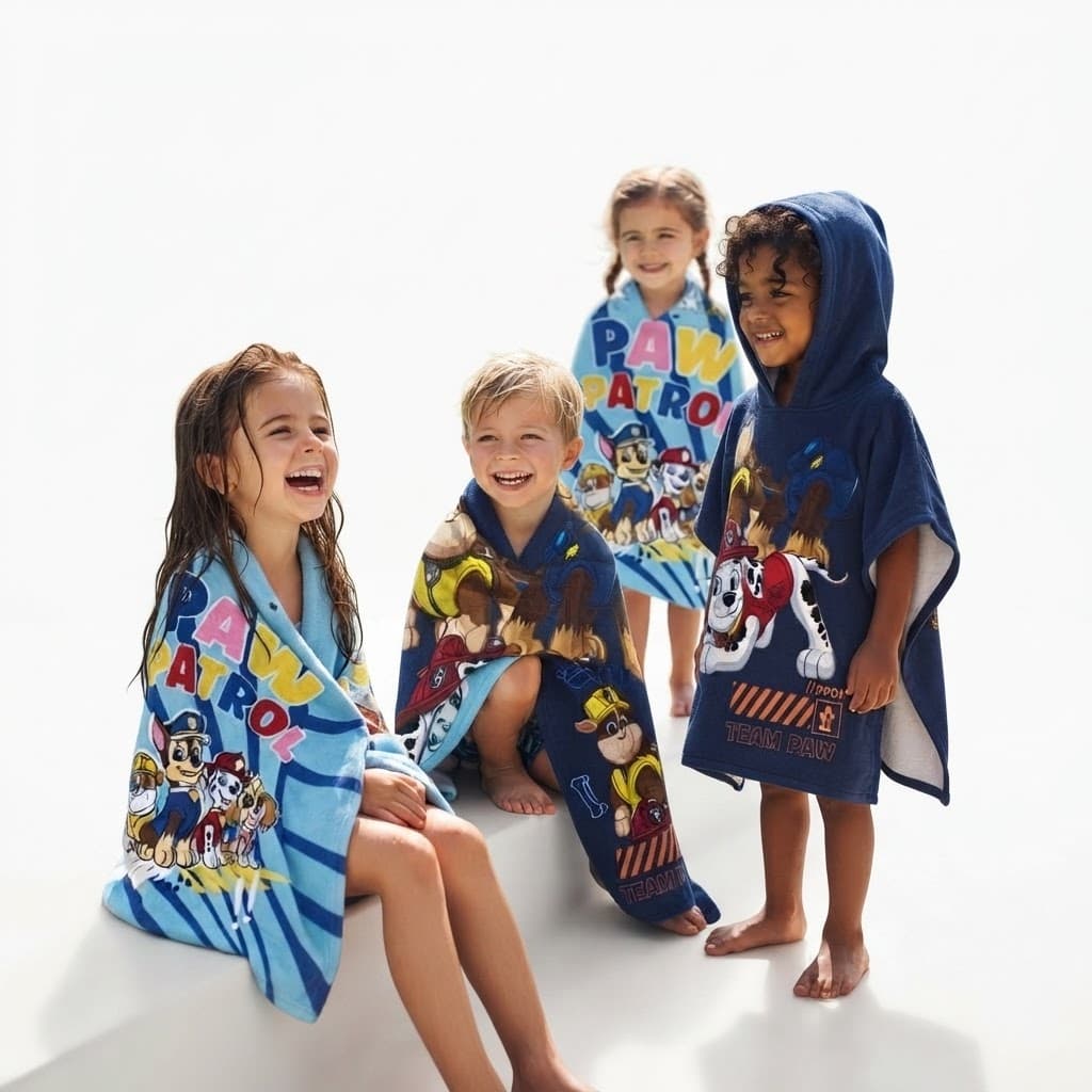 Kit 02 Toalhas de Banho Infantil Menina Menino Patrulha Canina 100% Algodão