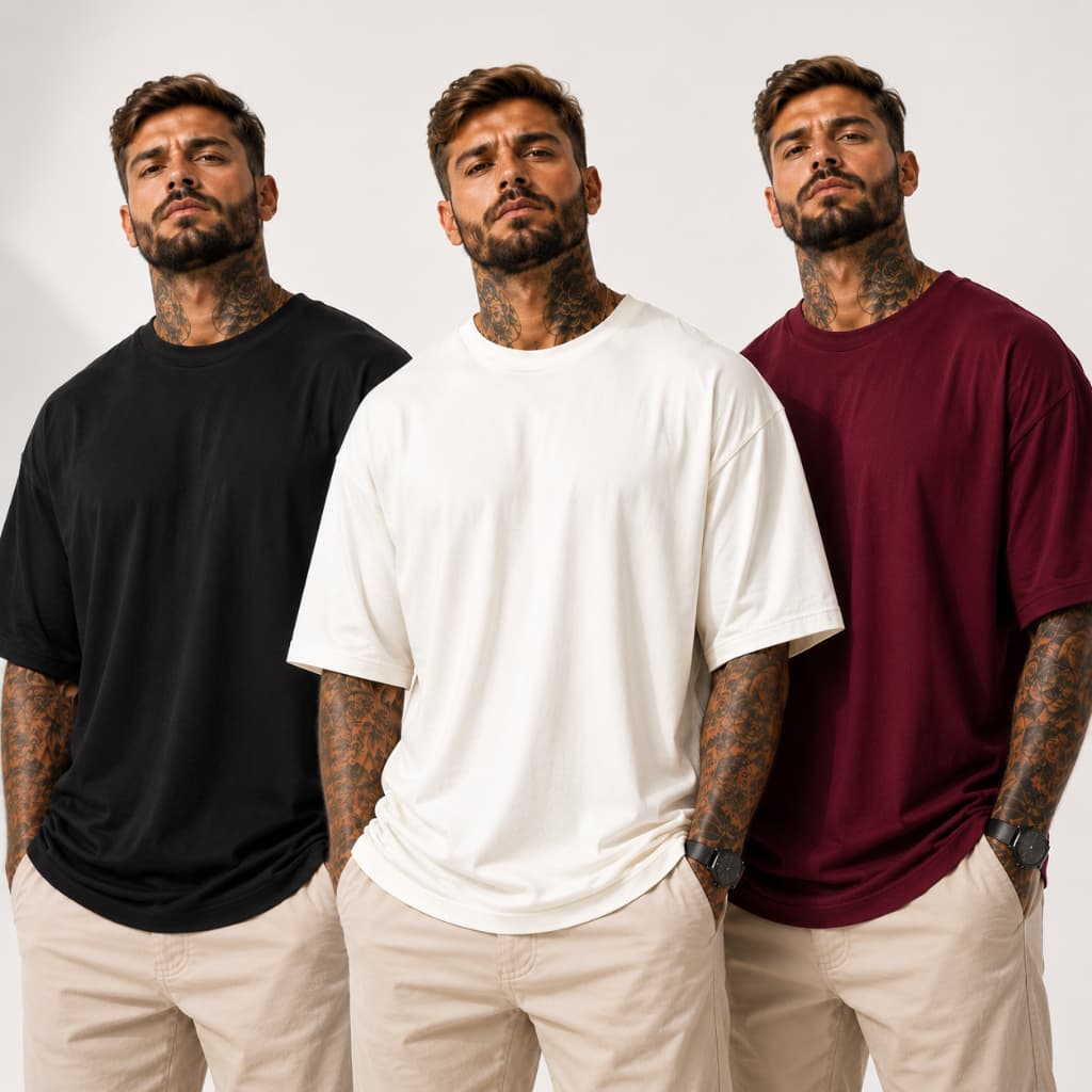 Kit 3 Camiseta Masculina Oversized P ao GG G1 ao G3 Camisetão Masculino Camisetas Over Masculina