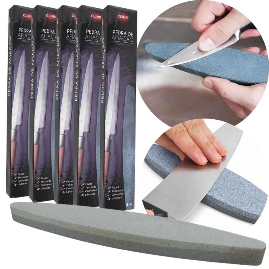 Kit 5 Amolador Afiador de Facas Tesouras Lâminas 22,5 CM Alumina Pedra Afiadores Para Amolar Afiar Faca