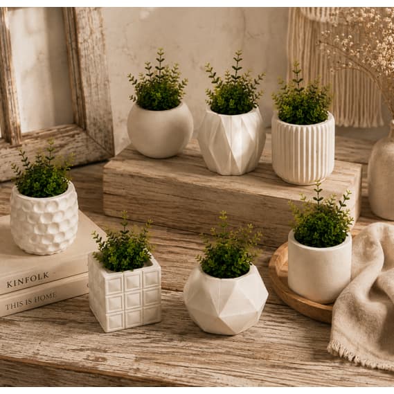 Vasinho Artificial até 8 Kits Com Planta e Sem