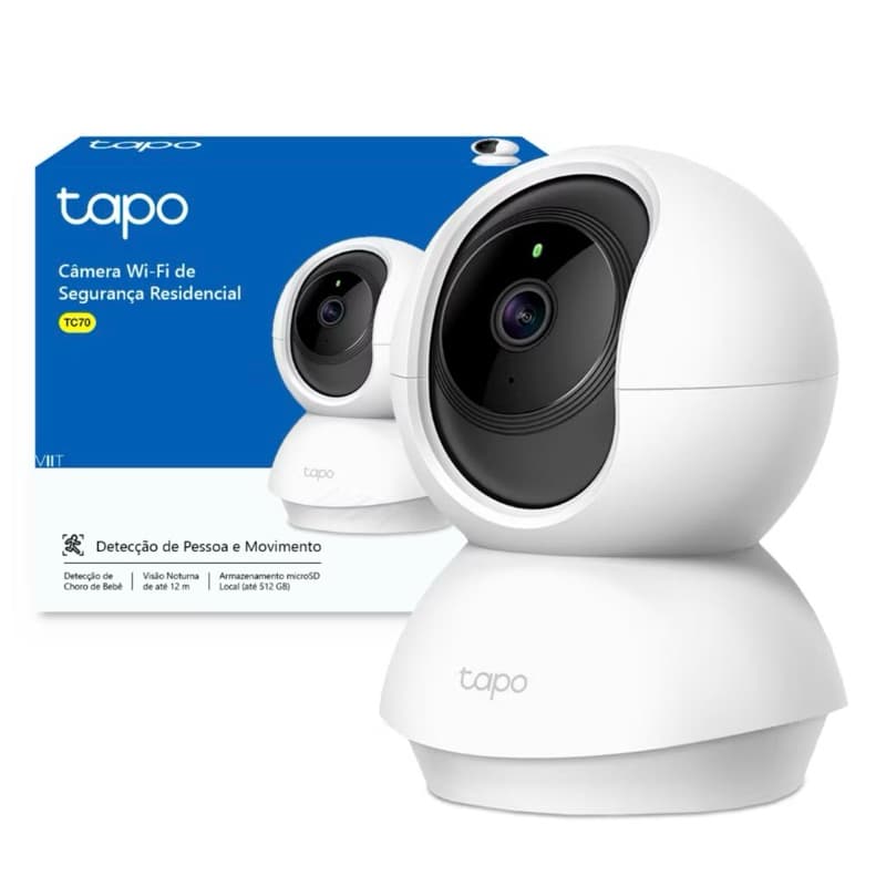 Câmera de Segurança Residencial TP-Link TC70 Wi-Fi e Pan/Tilt