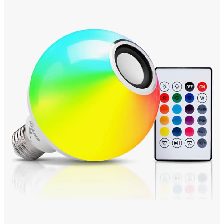 Lâmpada Led 15w Rgb Com Controle Remoto Bluetooth Musica E27