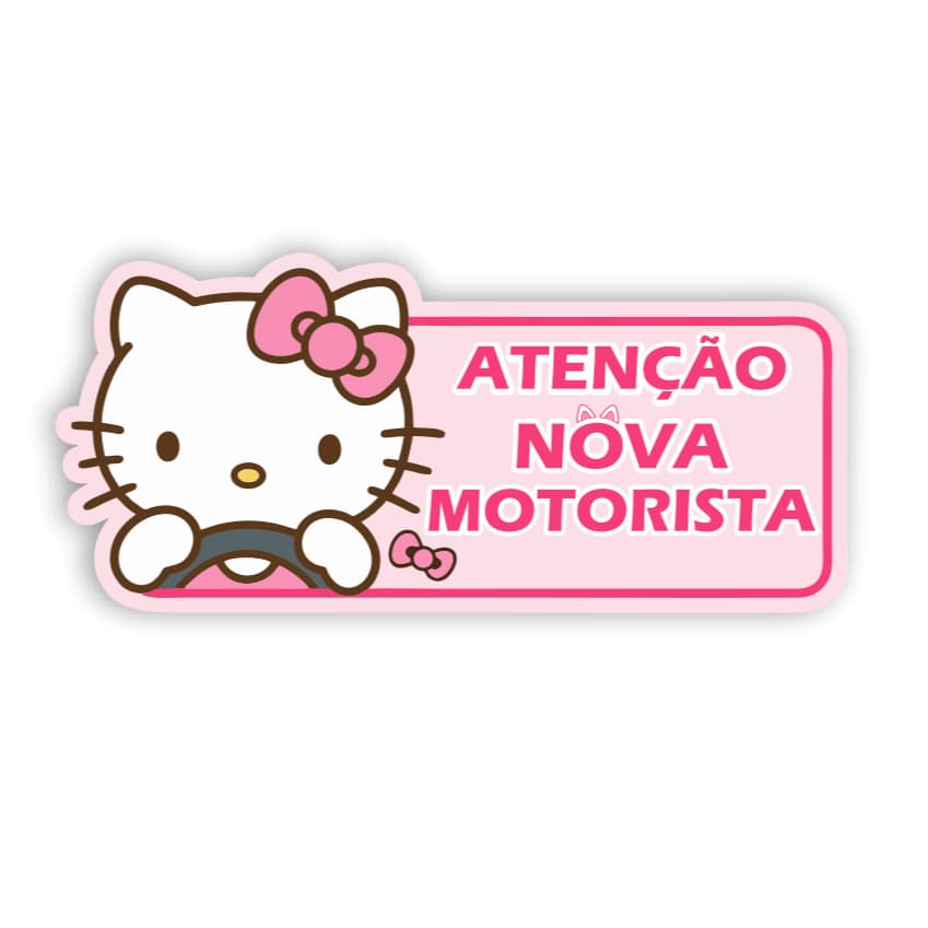 Adesivo Recém Habilitada Feminino 22x10cm Carro Moto Motorista Nova CNH