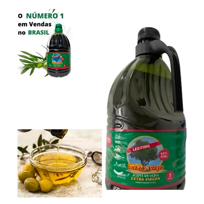 Azeite de Oliva Extra Virgem Argentino 5L - Puro, 0.1% Acidez, Prensado a Frio