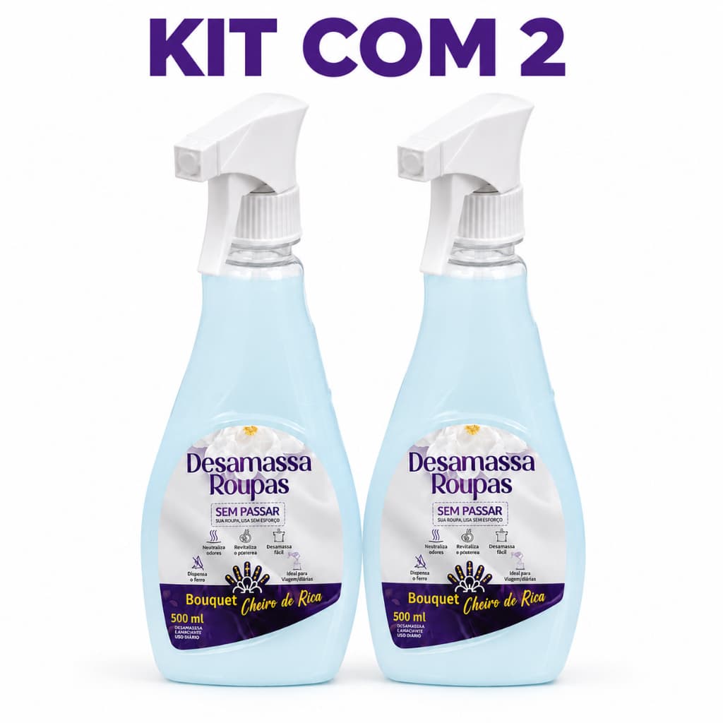 Spray Desamassa Roupas Sem Passar Cheiro de Rica – Kit com 2
