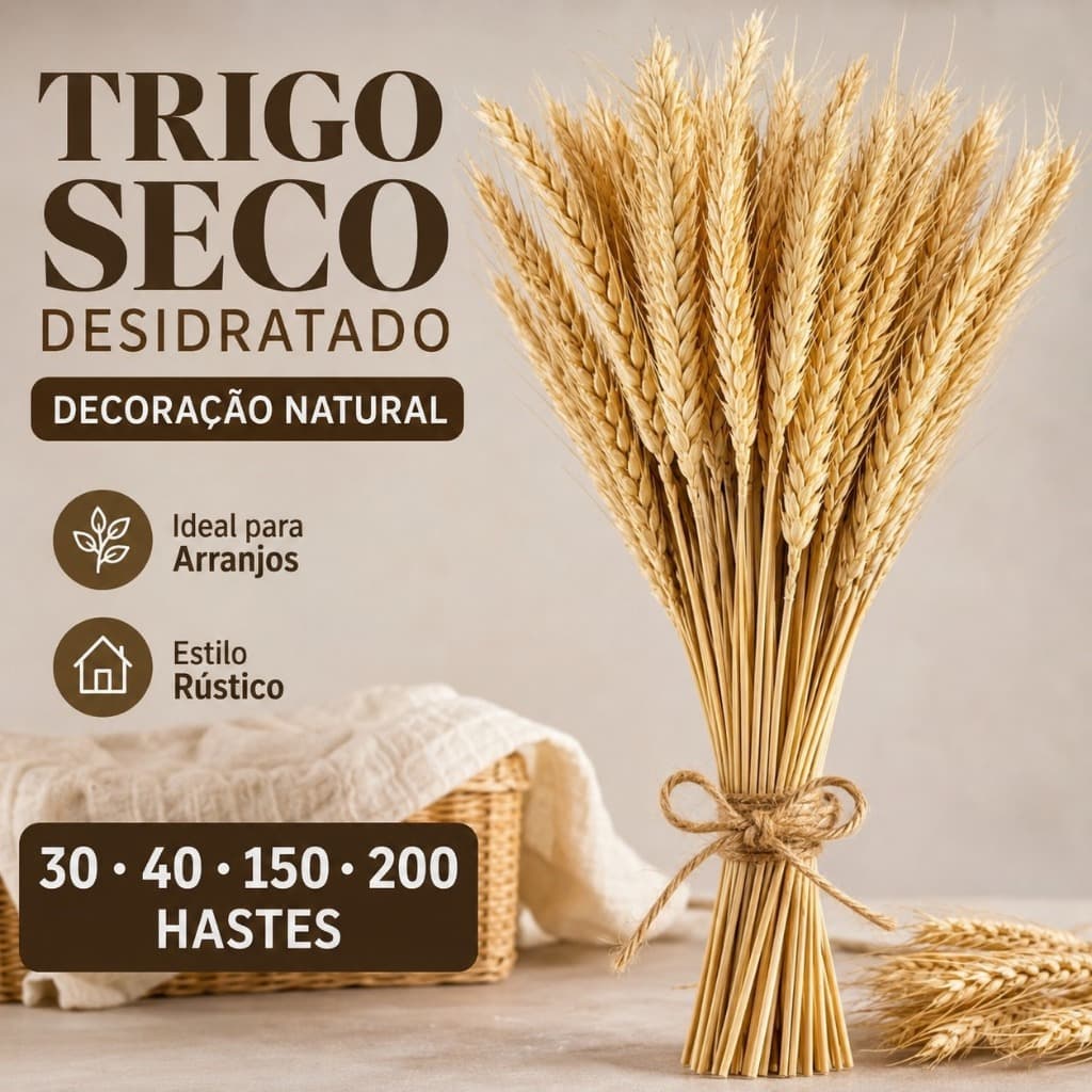 Trigo Seco Para Decoração 30/40/150/200 hastes Arranjos Flores Desidratadas Vaso Decorativo