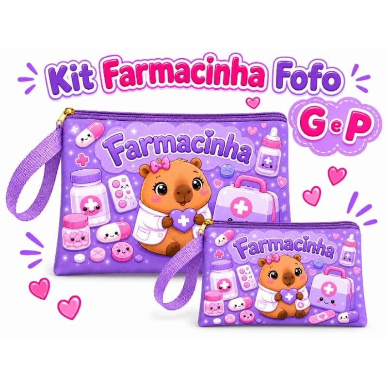 Kit 2 Farmacinha para viagem G e P lindo kit farmacinha para dia a dia ou viagem Necessaire Grande para Remédios