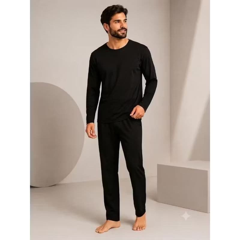 Super Promoção 🥳🥳🥳 Pijama Masculino Frio Pijama Tecido Suede Pijama Blusa Manga Longa e Calça