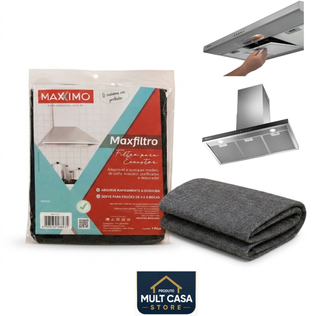 Filtro 1 ou 2 Unidades Para Coifa, Exaustor ou Depurador Absorve Gordura Manta Tamanho Universal