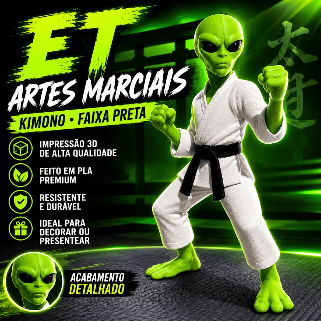 ET Kimono faixa preta Setup Gamer Artes Marciais Karate taekwondo jiu jitsu Exclusivo Colecionável