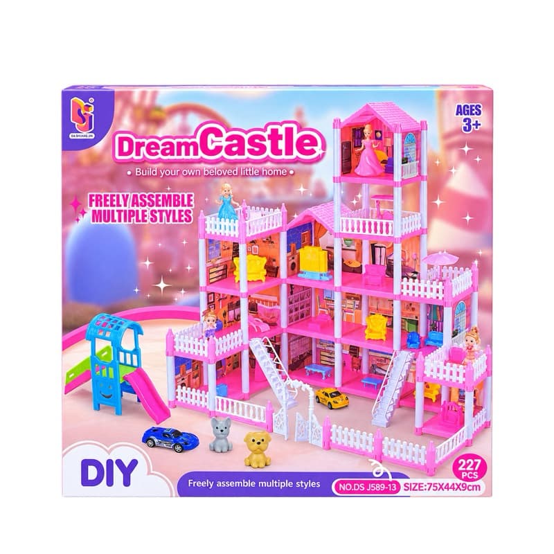 Casa de Bonecas Dream Castle DIY 227 Peças Castelo Montar Infantil +3 Anos