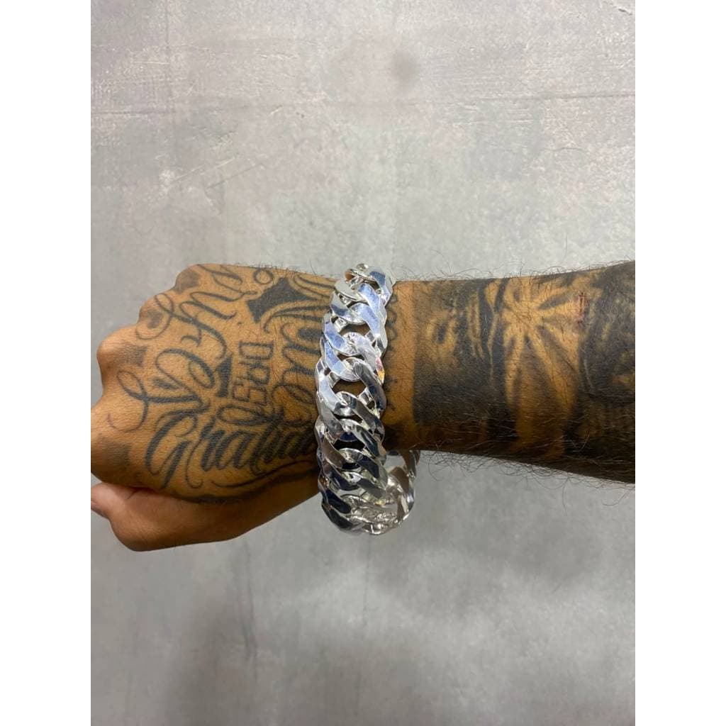 pulseira elo duplo 30mm prata 925