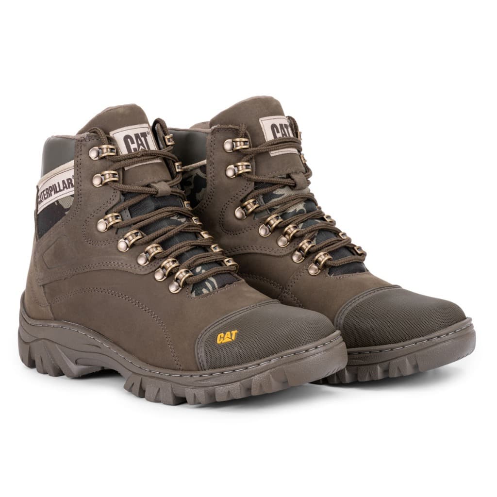 Bota Coturno Caterpillar De Couro Resistente a Agua Camping Super Confortavel