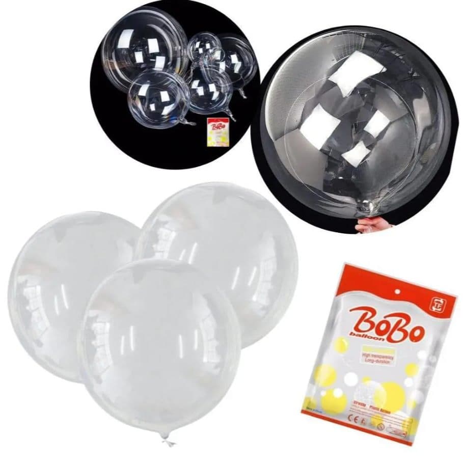 Balão Bubble Transparente 24 Polegadas 60cm Silicone Decoração Festa Para Gás Hélio Ou Ar