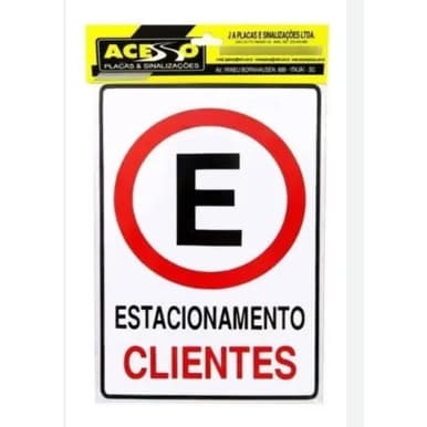 Placa Sinalização Estacionamento De Clientes Letras Grande