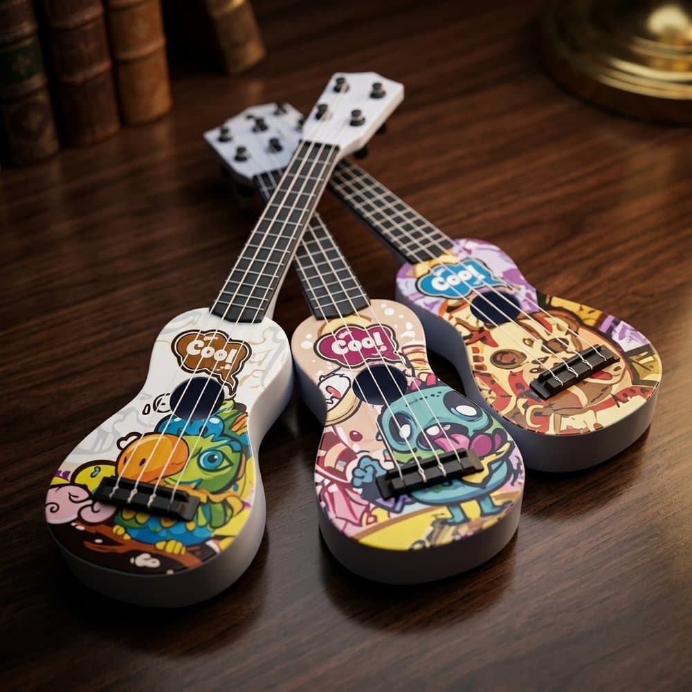 Brinquedo Musical Infantil Guitarra Educativo Colorida Sons Luminoso