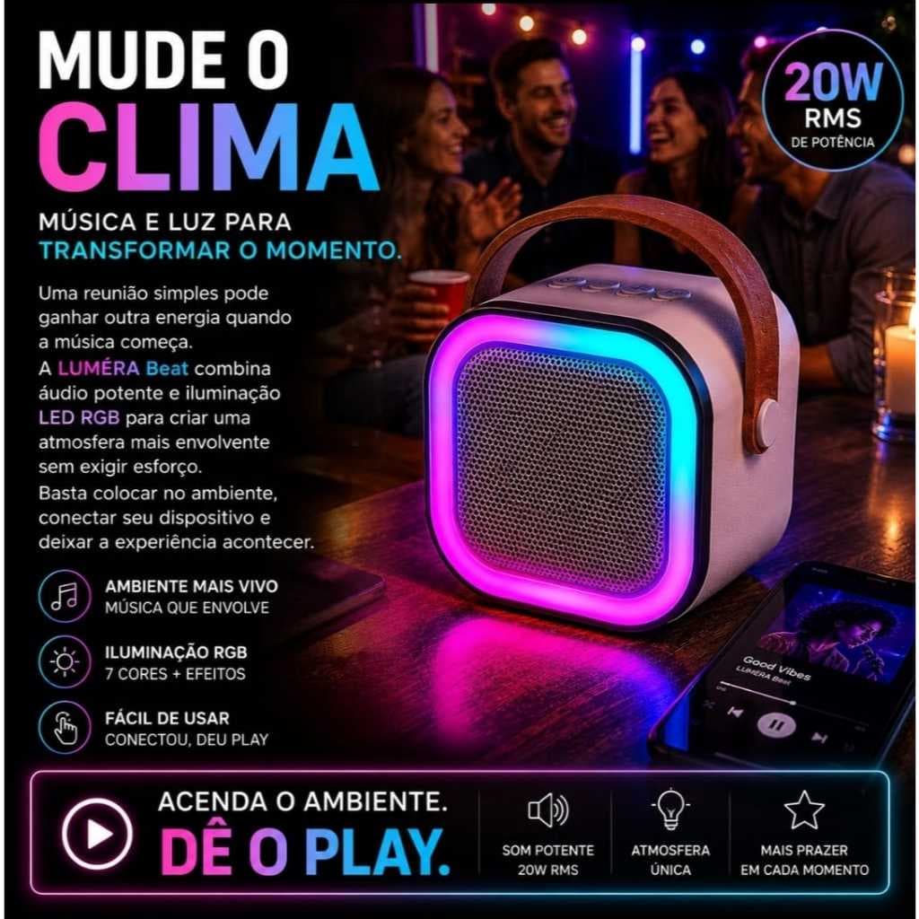 Caixa de Som K12 Mini Bluetooth com Som Potente em Design Compacto
