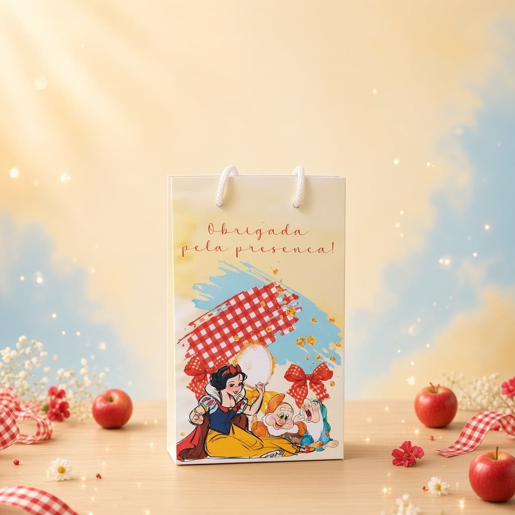 BRANCA DE NEVE AQUARELA Sacolinha P Sacola Surpresa Lembrancinha para Festa