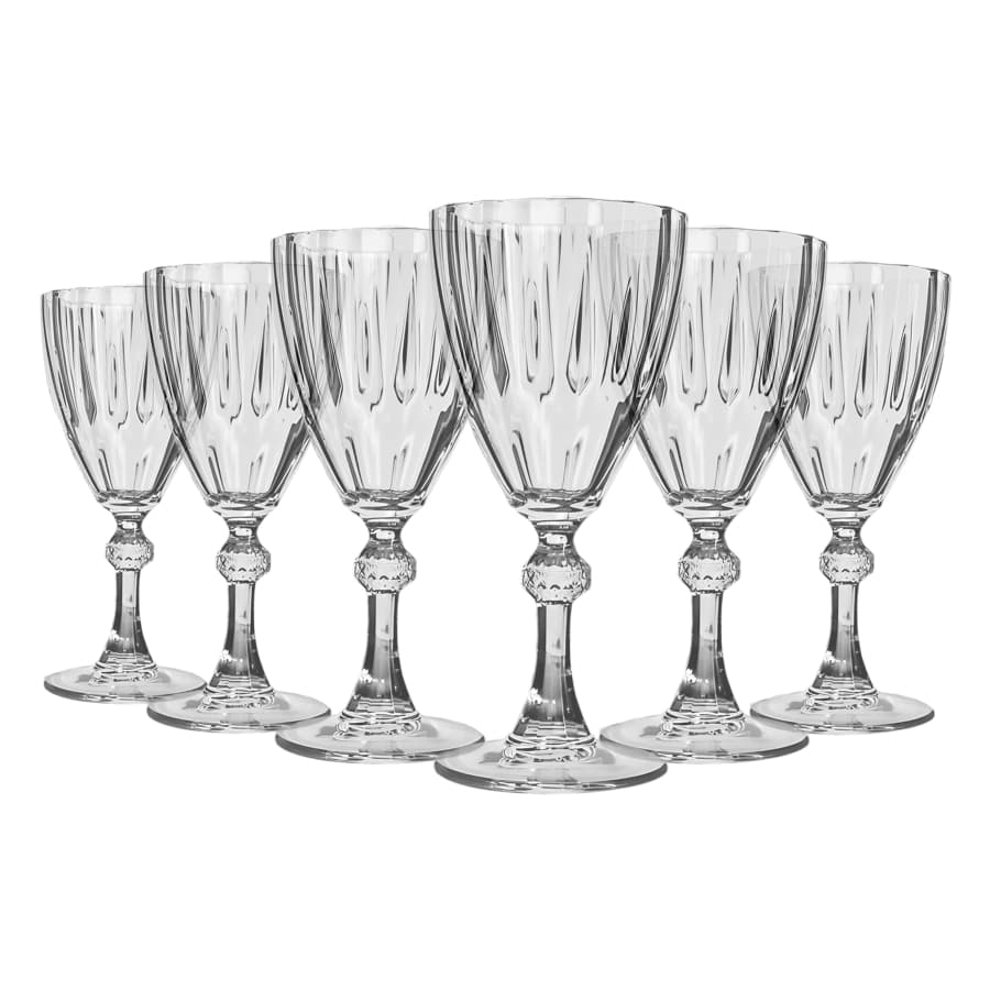 Jogo 6 Taças de Vidro Verona 200ml Kandil - Taça Transparente para Água Suco Drinks e Bebidas