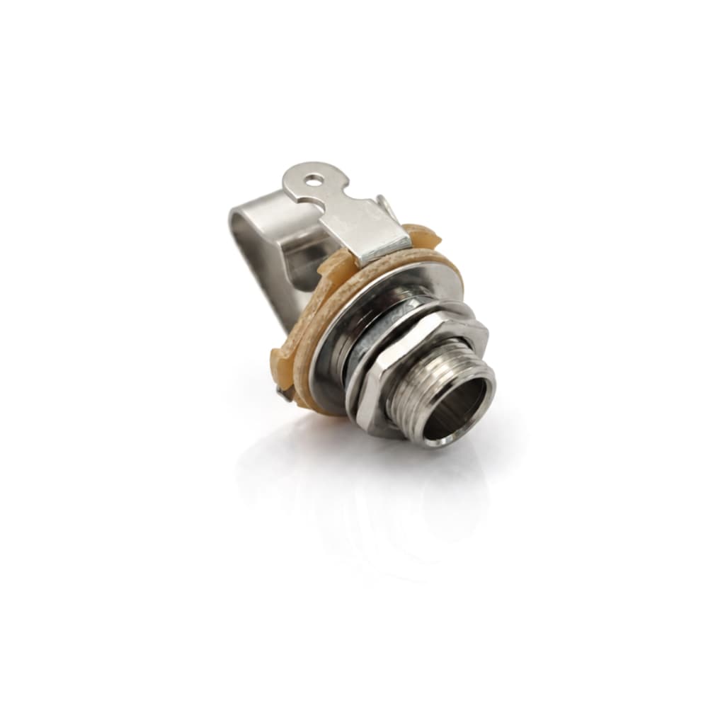 Jack 1/4" P10 Mono Longo Alpha Níquel Para Guitarras Contra Baixo E Luthieria