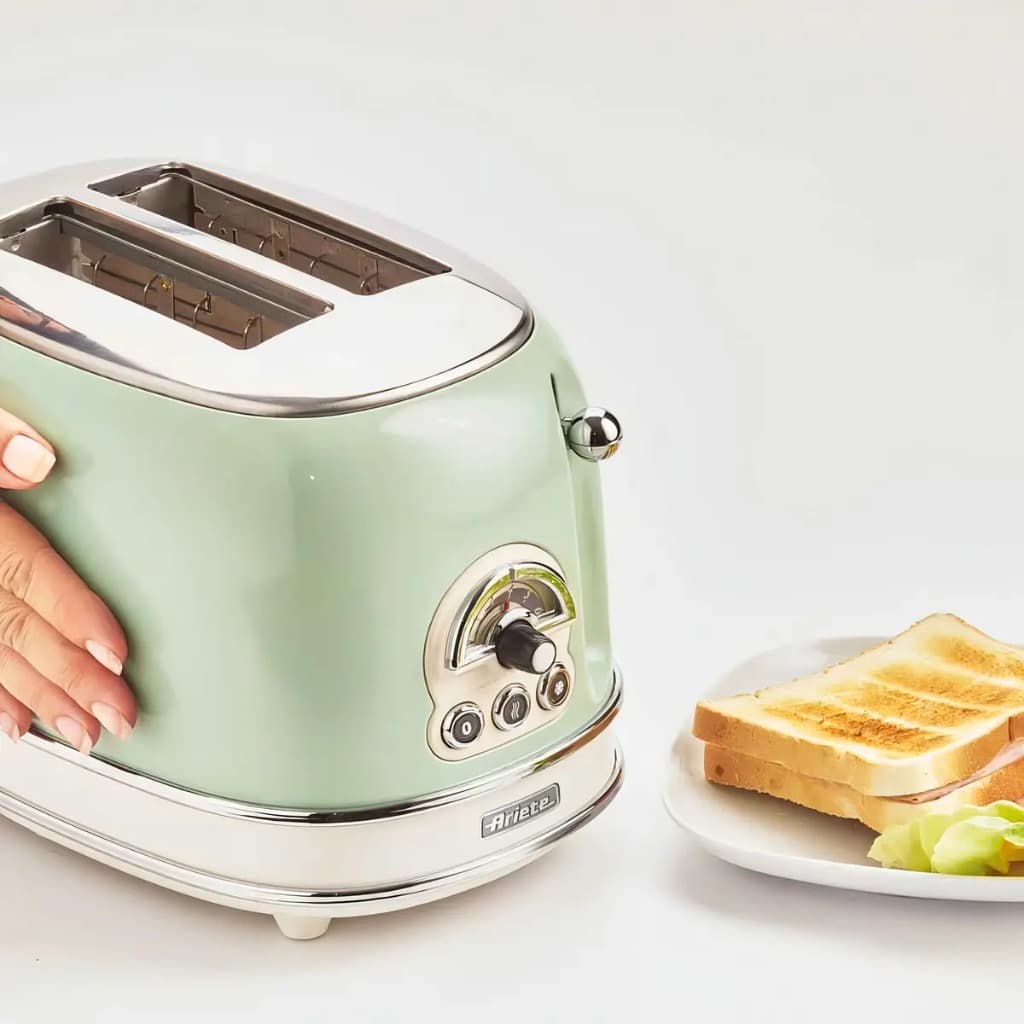 Torradeira Elétrica Vintage 2 Fatias Retro Verde Claro 220V
