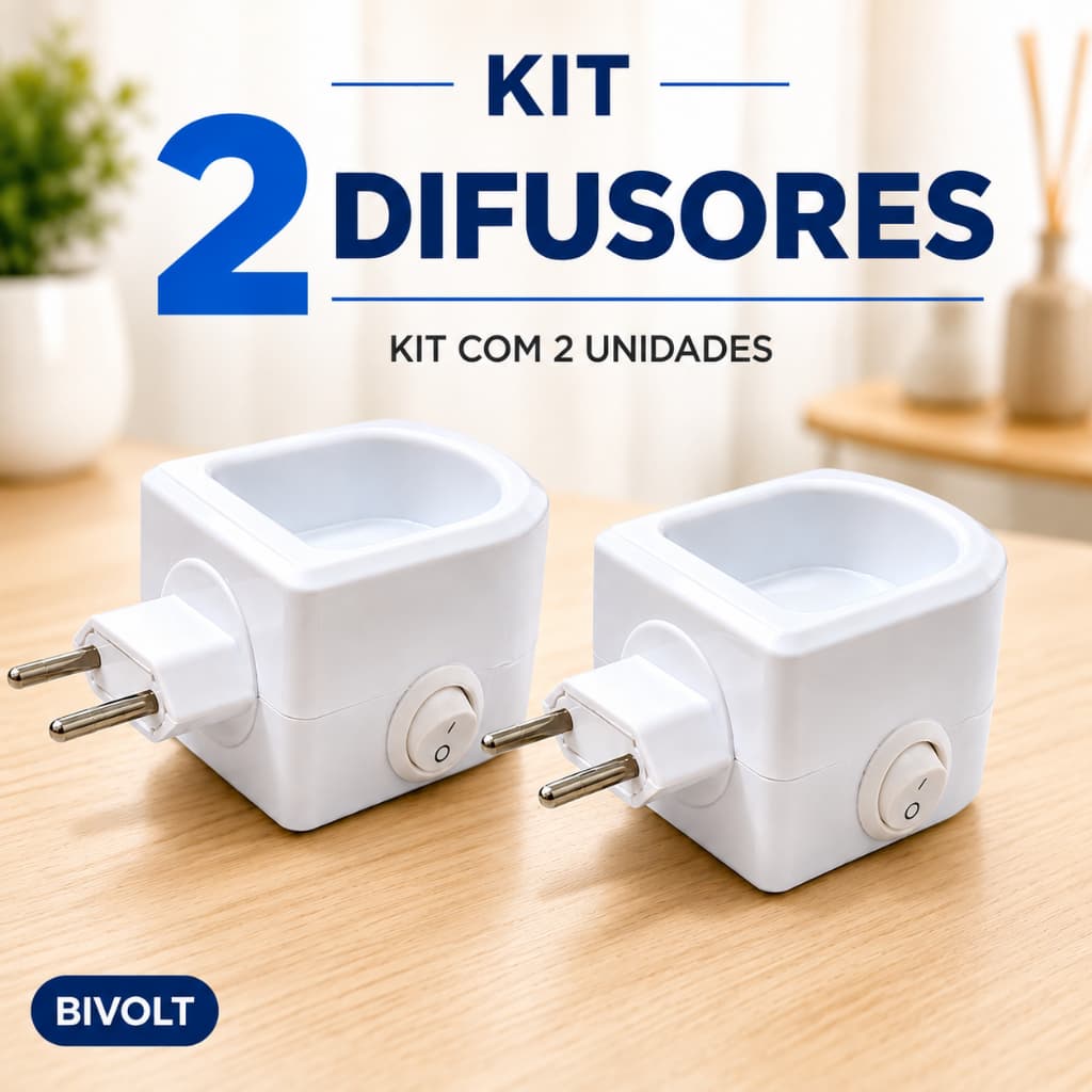 Kit 2 Difusores Elétricos Bivolt 30ml Aromatizador de Ambiente Para Casa Quarto Sala Difusor de Aromas