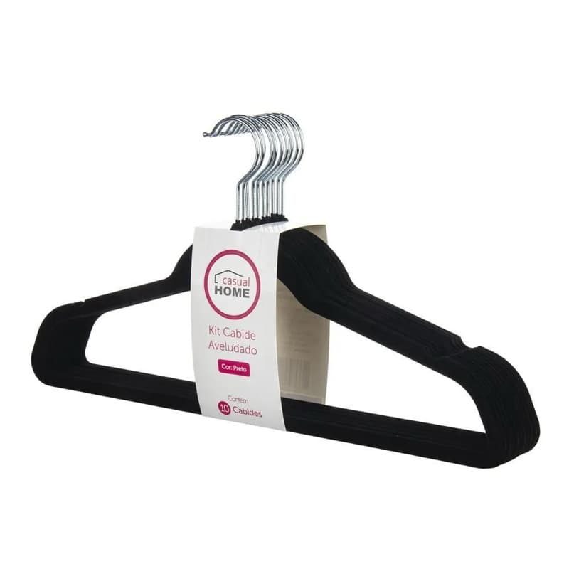 Kit 10 Cabides de Veludo slim Casual Home