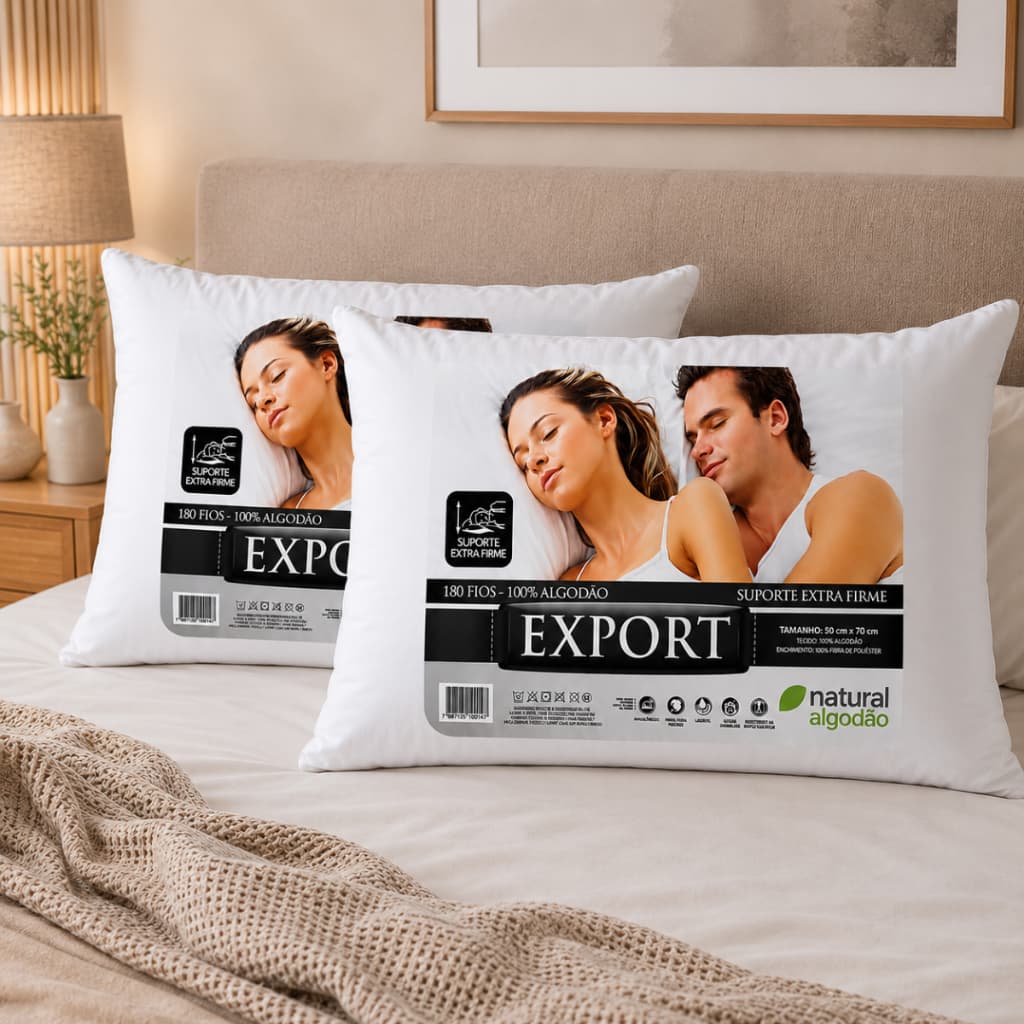 2 Travesseiros Trisoft Suporte Extra Firme Antialérgico 50x70Cm Ortopédico