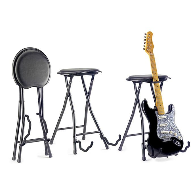 Banqueta Com Suporte Para Guitarra Violão Baixo Preto Resistente Suporta 115kg  Stagg  Gist-300