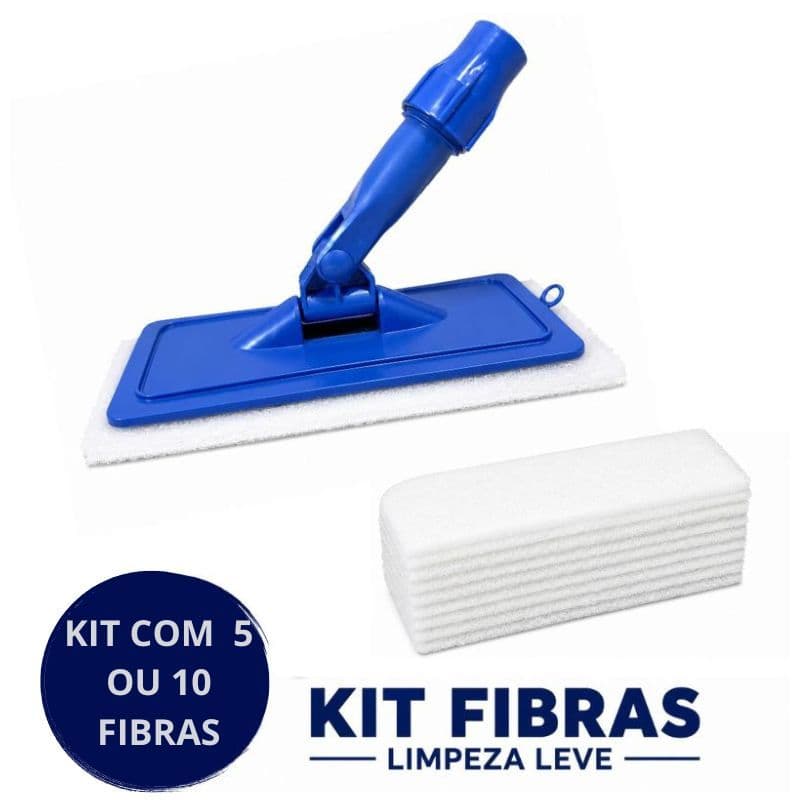 Kit Fibras Com Suporte Multiuso/Limpeza Leve Esponja Branca Não Risca Limpa Parede Fórmica Inox Vidros Bucha